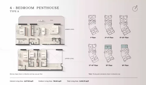 Floor plan, 4 Beds, 3,440 sq ft