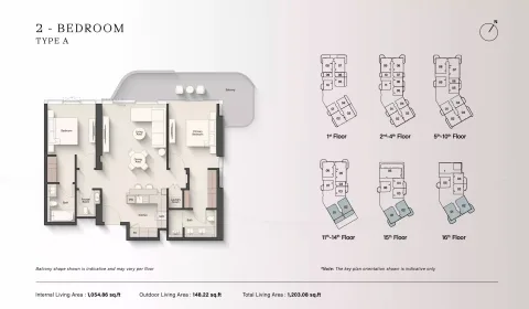 Floor plan, 2 Beds, 1,203 sq ft