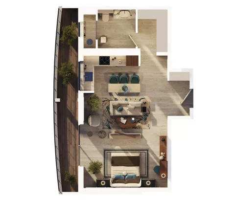 Floor plan, Studio, 742 sq ft