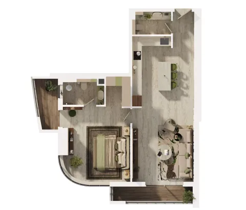 Floor plan, 1 Bed, 924 sq ft