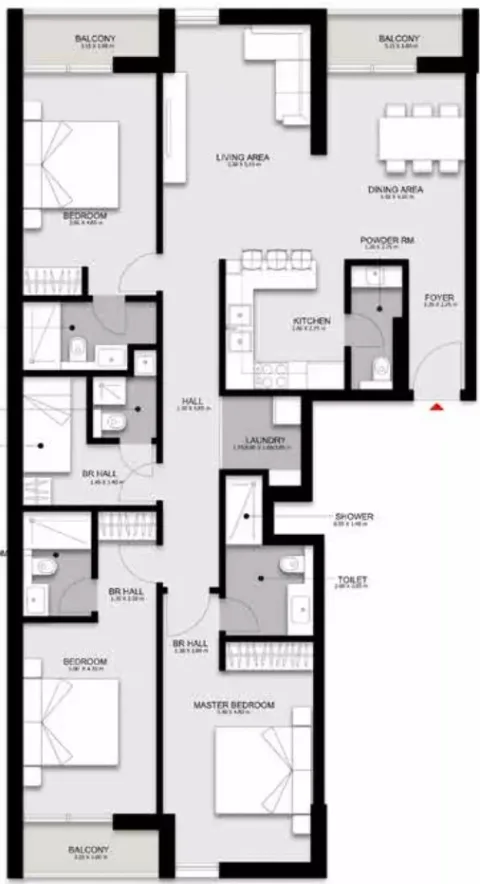 Floor plan, 3 Beds, 1,789 sq ft