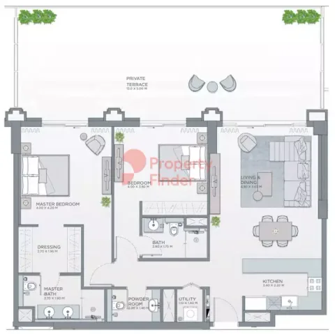 Floor plan, 2 Beds, 1,874 sq ft
