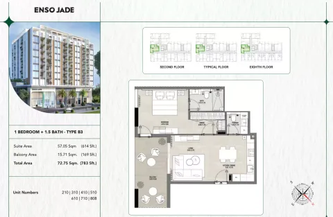 Floor plan, 1 Bed, 783 sq ft