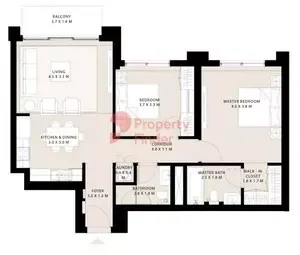 Floor plan, 2 Beds, 988 sq ft