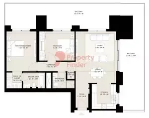 Floor plan, 2 Beds, 1,826 sq ft