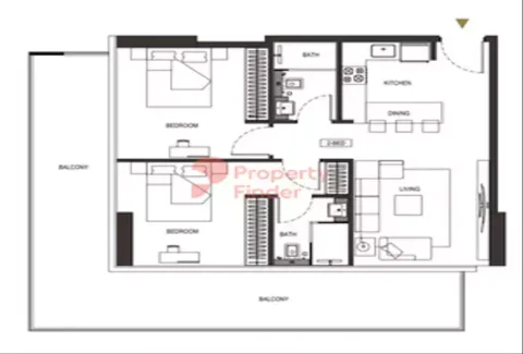 Floor plan, 2 Beds, 0 sq ft