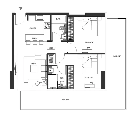 Floor plan, 1 Bed, 1,197 sq ft