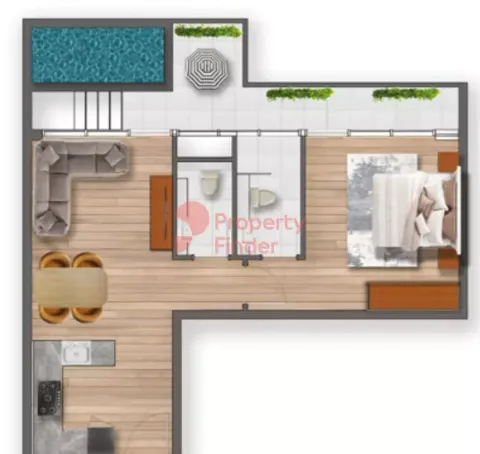 Floor plan, 1 Bed, 937 sq ft
