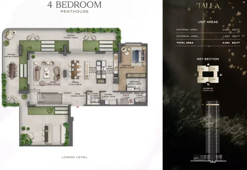 Floor plan, 4 Beds, 4,462 sq ft