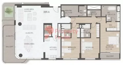 Floor plan, 3 Beds, 2,555 sq ft