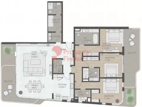 Floor plan, 3 Beds, 2,688 sq ft