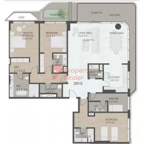 Floor plan, 3 Beds, 2,492 sq ft