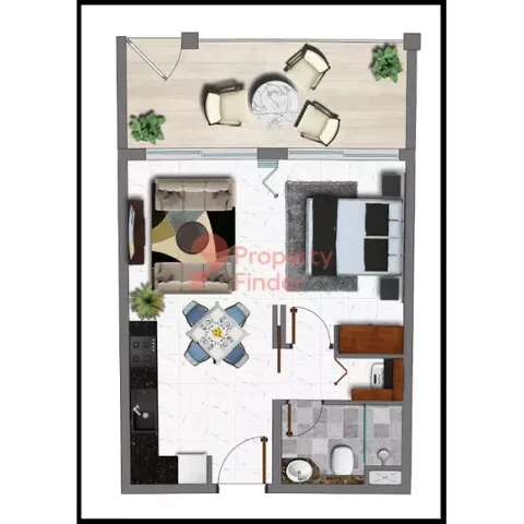 Floor plan, 1 Bed, 0 sq ft