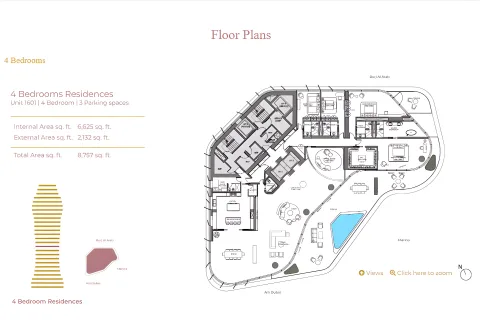 Floor plan, 4 Beds, 8,757 sq ft