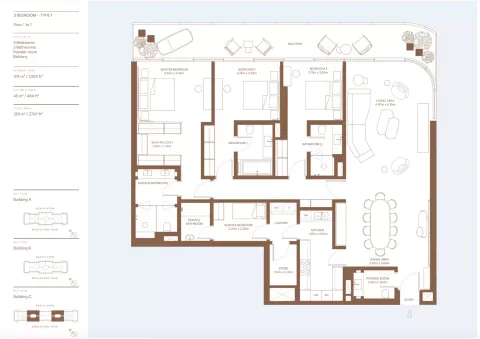 Floor plan, 3 Beds, 2,787 sq ft