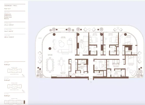 Floor plan, 4 Beds, 5,220 sq ft
