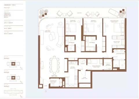 Floor plan, 3 Beds, 2,638 sq ft