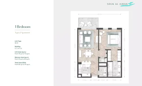 Floor plan, 1 Bed, 925 sq ft