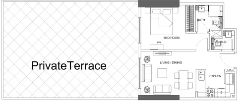 Floor plan, 1 Bed, 0 sq ft
