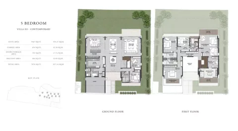 Floor plan, 5 Beds, 7,076 sq ft