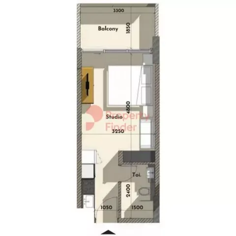 Floor plan, Studio, 355 sq ft