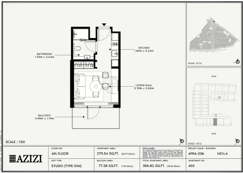 Floor plan, Studio, 356 sq ft