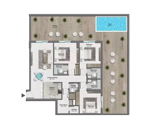 Floor plan, 3 Beds, 2,839 sq ft