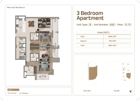 Floor plan, 3 Beds, 1,838 sq ft
