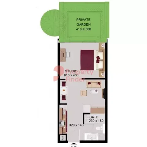 Floor plan, Studio, 527 sq ft