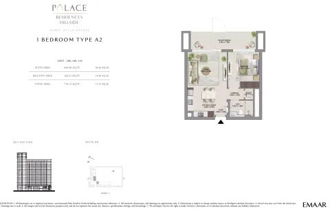 Floor plan, 1 Bed, 770 sq ft