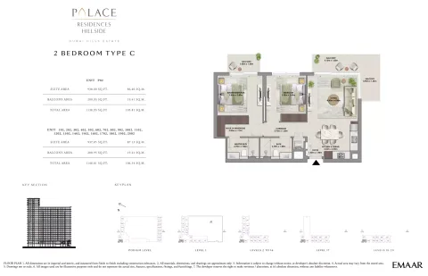 Floor plan, 2 Beds, 1,138 sq ft
