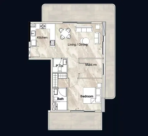 Floor plan, 1 Bed, 0 sq ft