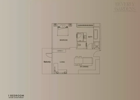 Floor plan, 1 Bed, 0 sq ft