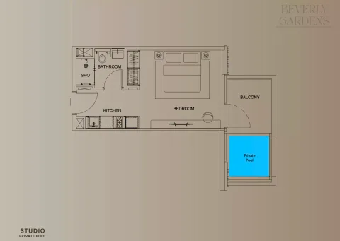 Floor plan, Studio, 0 sq ft