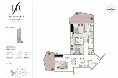 Floor plan, 2 Beds, 2,293 sq ft
