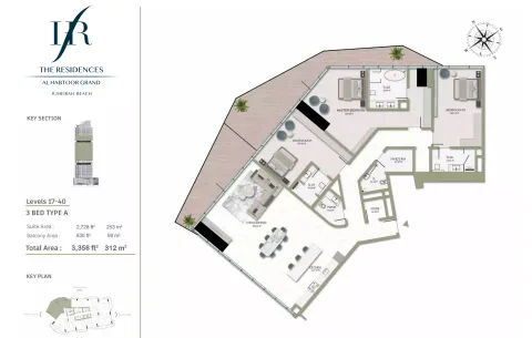 Floor plan, 3 Beds, 3,358 sq ft
