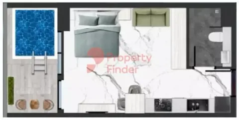 Floor plan, Studio, 430 sq ft