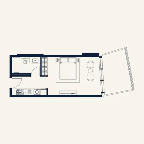 Floor plan, Studio, 415 sq ft