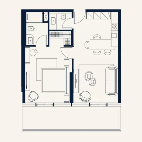 Floor plan, 1 Bed, 860 sq ft