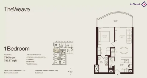 Floor plan, 1 Bed, 785 sq ft