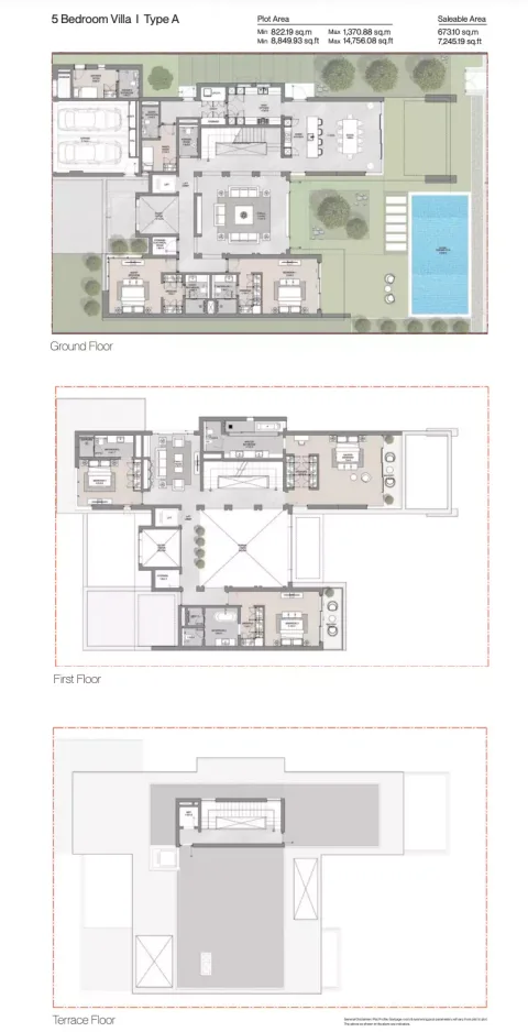 Floor plan, 5 Beds, 7,245 sq ft