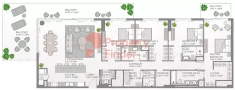 Floor plan, 4 Beds, 3,078 sq ft