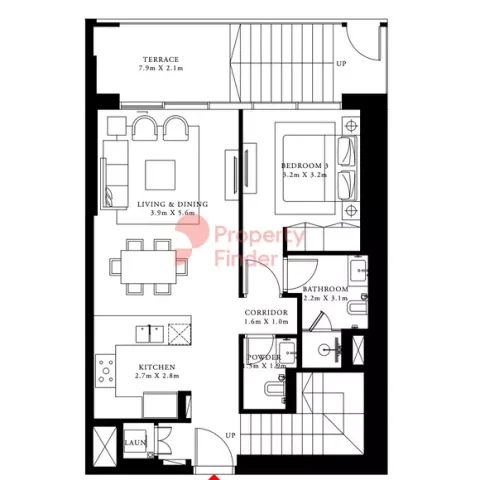Floor plan, 3 Beds, 1,871 sq ft