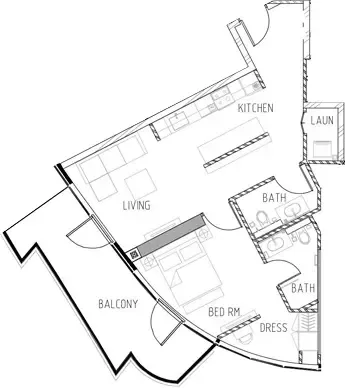 Floor plan, 1 Bed, 942 sq ft
