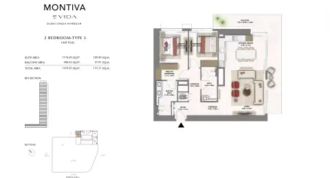 Floor plan, 2 Beds, 1,476 sq ft