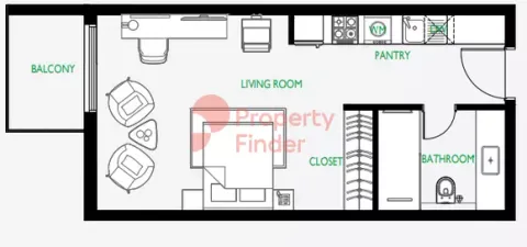 Floor plan, Studio, 441 sq ft
