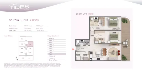 Floor plan, 2 Beds, 1,331 sq ft