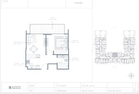 Floor plan, 1 Bed, 539 sq ft
