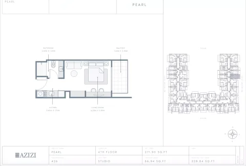 Floor plan, Studio, 328 sq ft