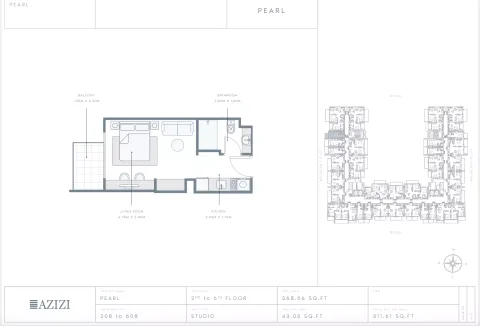 Floor plan, Studio, 311 sq ft